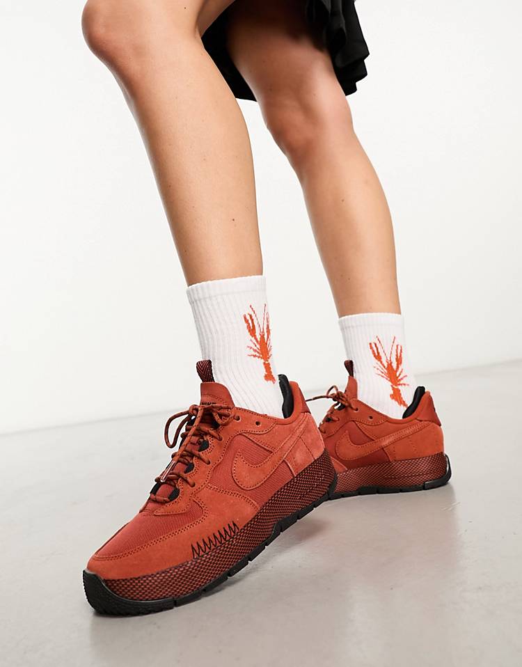 Nike Air Force 1 Wild unisex sneakers in rust orange